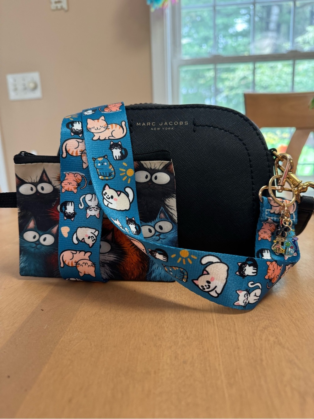 Marc Jacobs Black Dome Crossbody Cat Lover Bundle